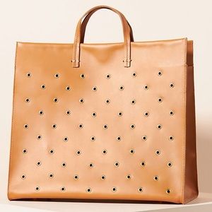 Clare V. Simple Grommet Leather Tote